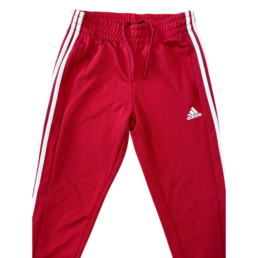 Adidas Track Pants Women XS Red Tiro 3-Stripe‎ Athletic Joggers Zipper Cuffs - Picture 2 of 9